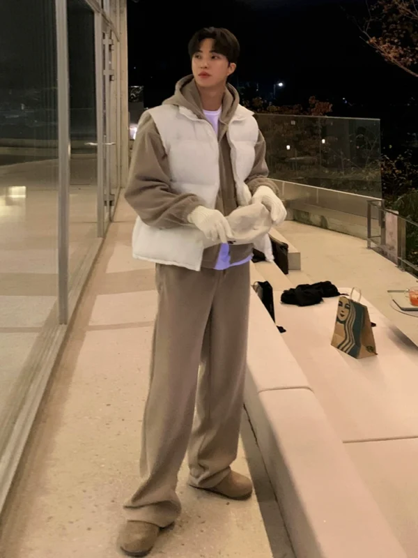 MRCYC Fall/Winter Casual Tracksuit Men's Loose Hooded Cardigan Sweatshirt Drapy Straight Long Pants