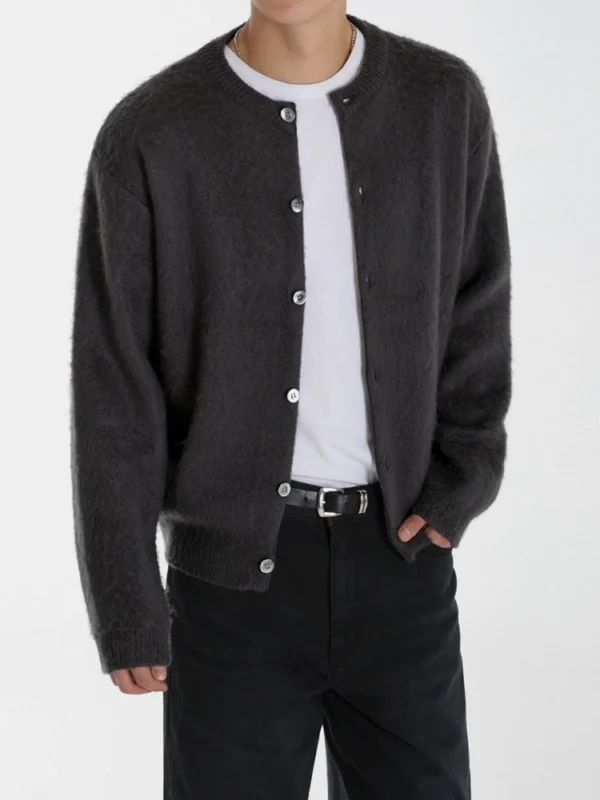 MRCYC lazy crew neck sweater jacket men's fall and winter loose casual knit cardigan Korean commuter wear