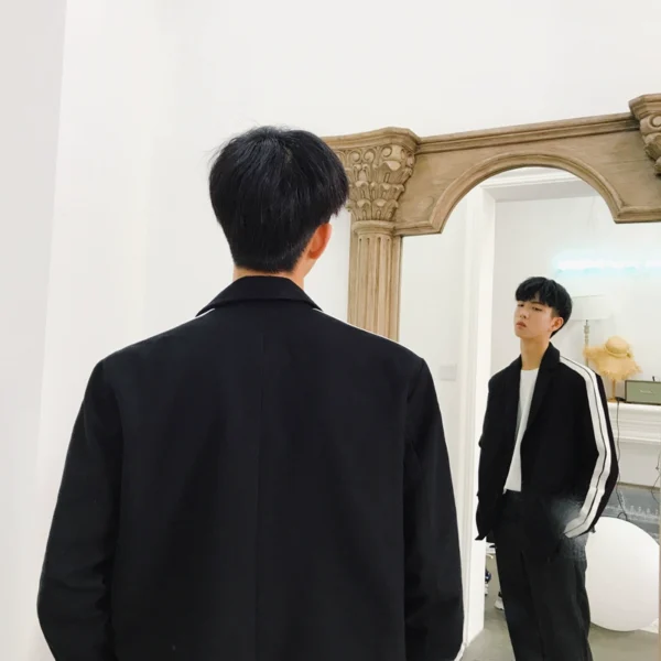 MRCYC autumn new men's Korean single-breasted suit mid-length jacket youth trendy spring and autumn casual suit