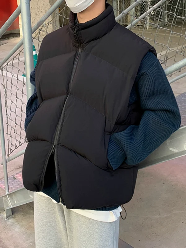 MRCYC vest men's winter thickened thermal vest jacket Korean loose trend cotton jacket with velvet shoulders