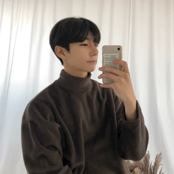 MRCYC autumn men's half-high collar pullover sweater Korean version of the trend of solid color jacket students plus velvet loose men's clothing