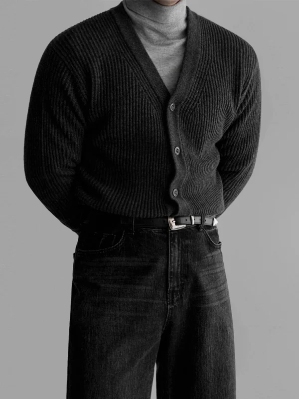 MRCYC old money style V-neck sweater jacket men's fall and winter loose casual knit cardigan Korean commuter wear